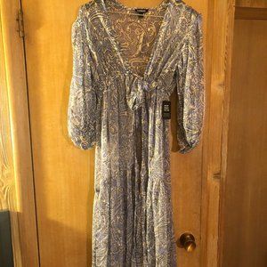 Express Blue and White Paisley Floral Duster NWT Size Small